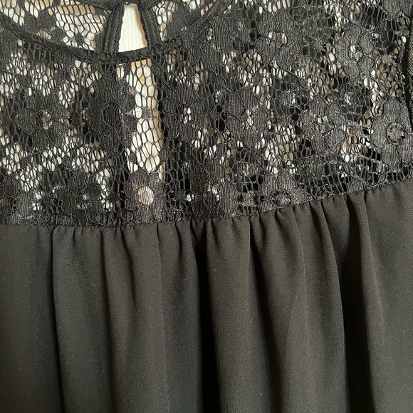 Women's Liberty Love Black Short Dress, Lace Top, Lined, Babydoll Dress, 1XL - Picture 8 of 13